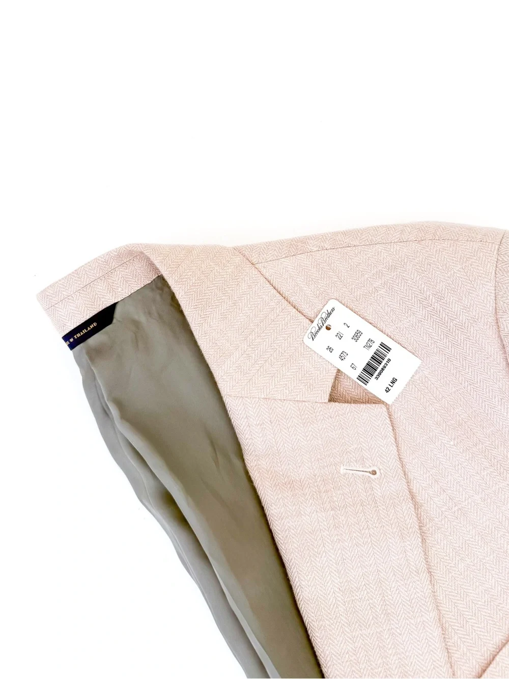 NWT NEW Brooks Brothers Madison Herringbone Wool Men's Sport Coat Pink 42L